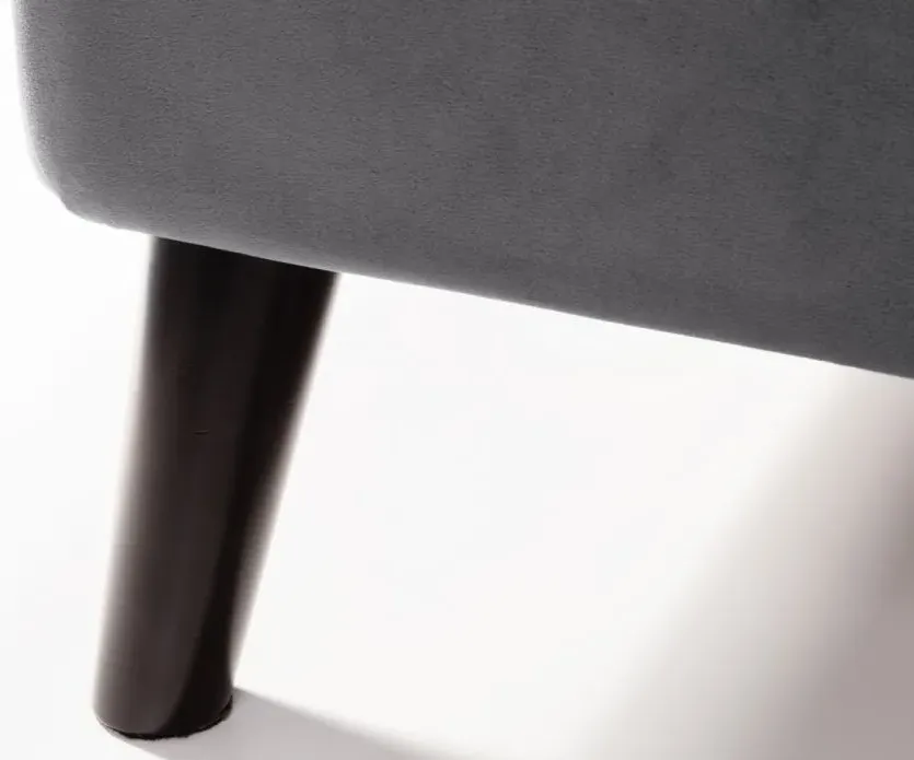 Frida Curved Fabric Bed Frame - Grey, Velvet