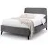 Frida Curved Fabric Bed Frame - Grey, Velvet