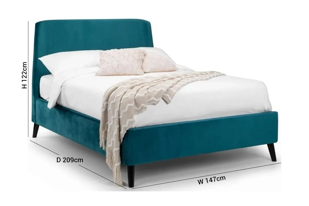 Frida Fabric Bed Frame - Teal