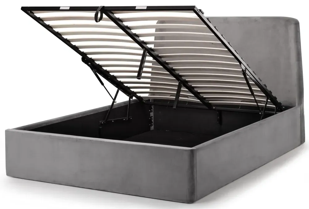 Frida Storage Ottoman Bed - Grey, Fabric