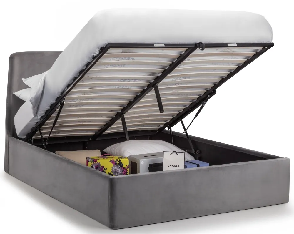 Frida Storage Ottoman Bed - Grey, Fabric