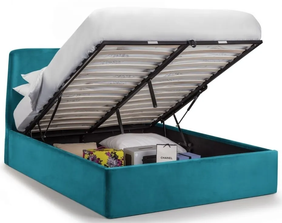 Frida Storage Ottoman Bed - Teal, Fabric