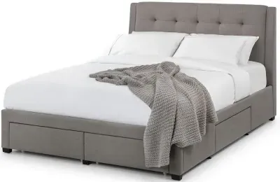 Fullerton 4 Drawer Storage Bed - Grey, Linen