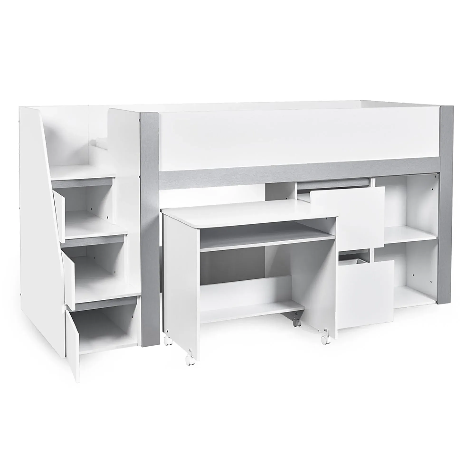 Gaia Midsleeper Bed - White