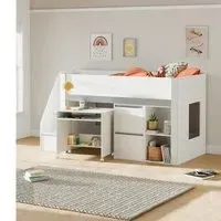 Gaia Midsleeper Bed - White