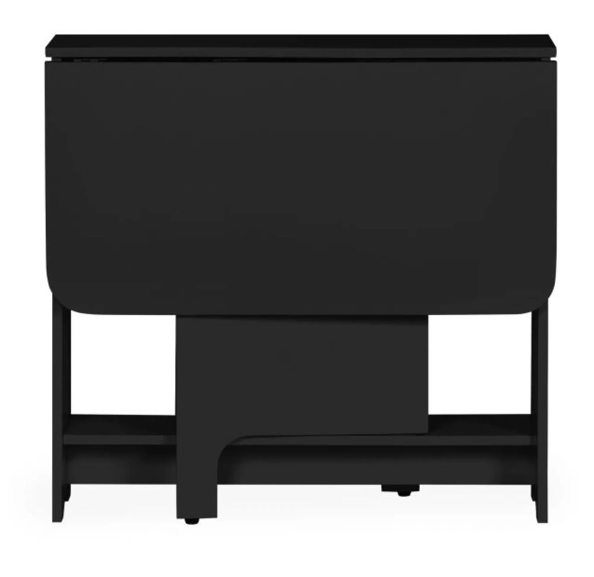 Gatan Gateleg 2-Seater Dining Set with 2 Chairs - Black