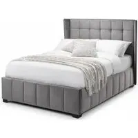 Gatsby Velvet Fabric Bed - Light Grey