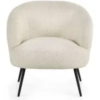Gigi Accent Chair - Ivory, Boucle Fabric