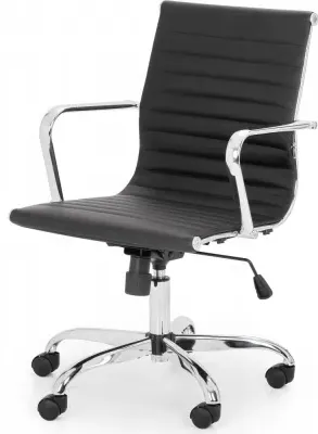 Gio Office Chair - Black, Faux Leather image