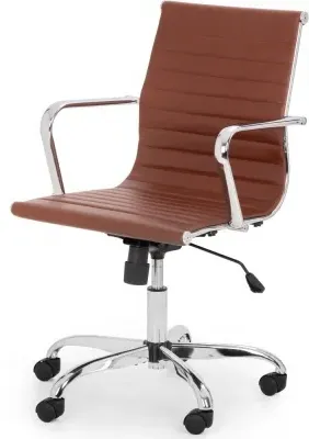 Gio Office Chair - Brown, Faux Leather