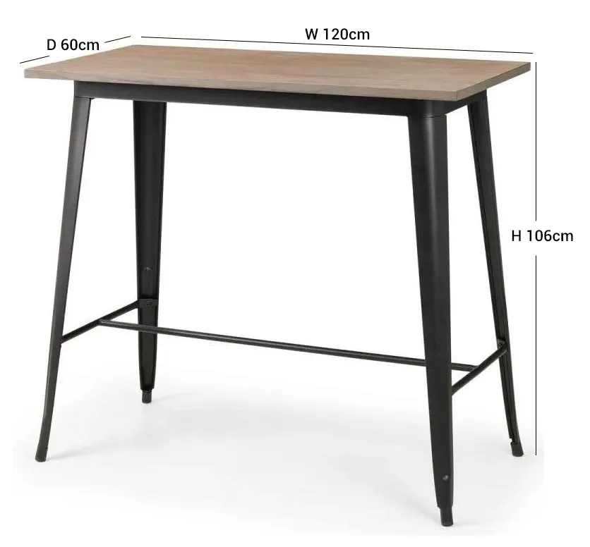 Grafton Bar Table - Mocha, Elm Wood