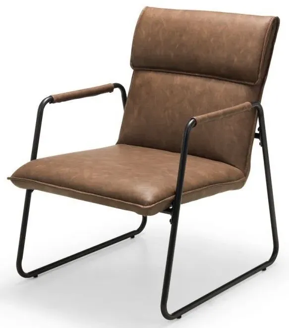 Gramercy Accent Chair - Brown, Leather