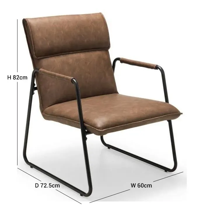 Gramercy Accent Chair - Brown, Leather