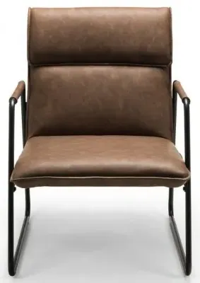 Gramercy Accent Chair - Brown, Leather
