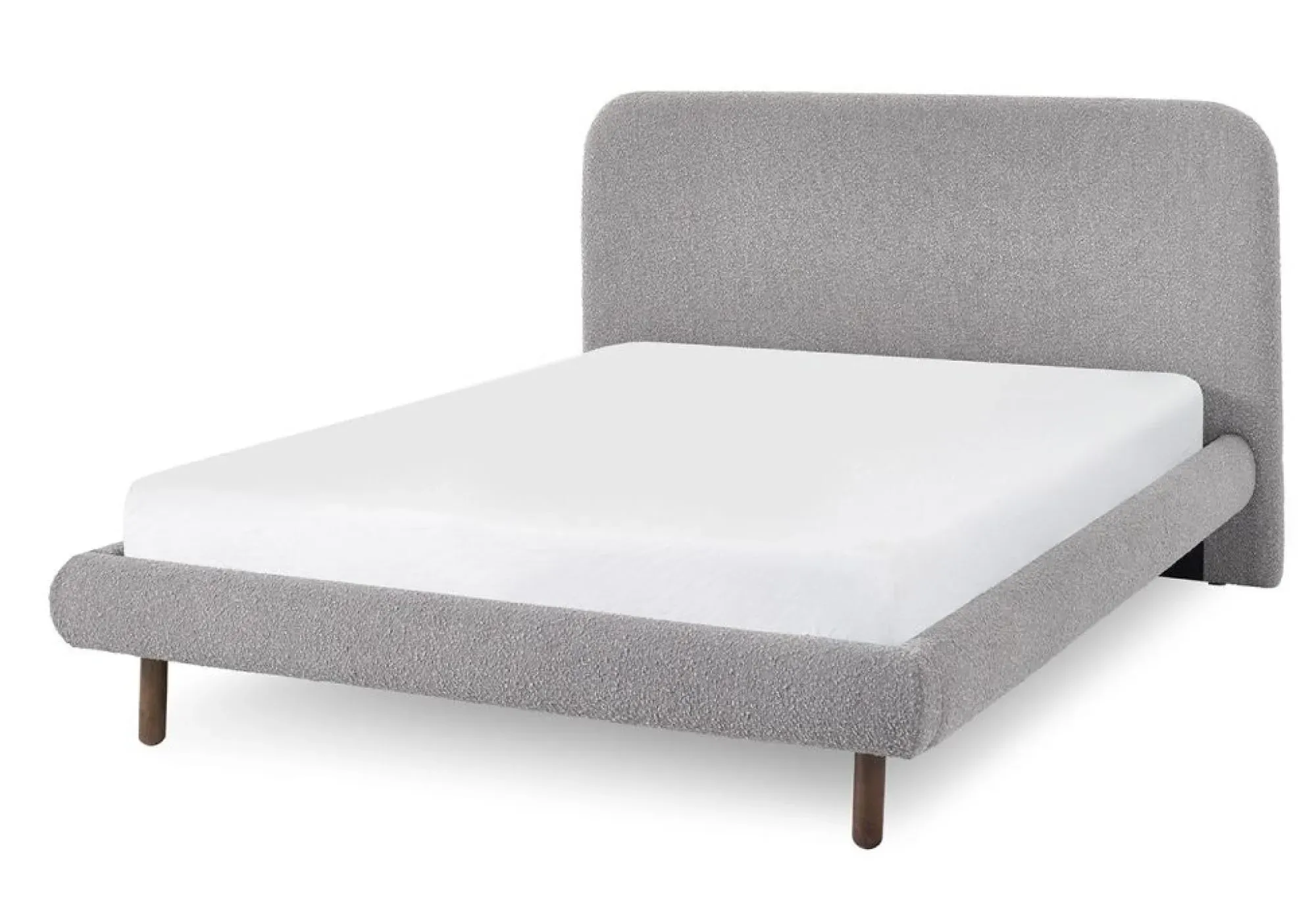 Hannah Boucle Fabric Bed - Grey
