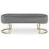 Harrogate Curved Upholstered Bench - Grey, Velvet