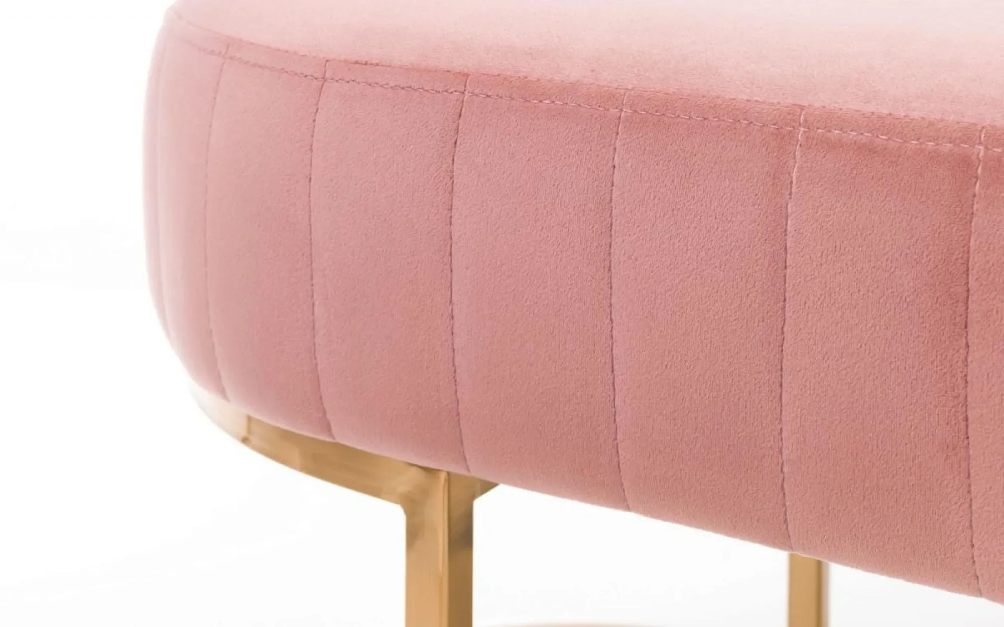 Harrogate Curved Upholstered Bench - Pink, Velvet