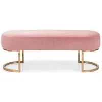 Harrogate Curved Upholstered Bench - Pink, Velvet