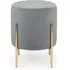 Harrogate Round Upholstered Stool - Grey, Velvet