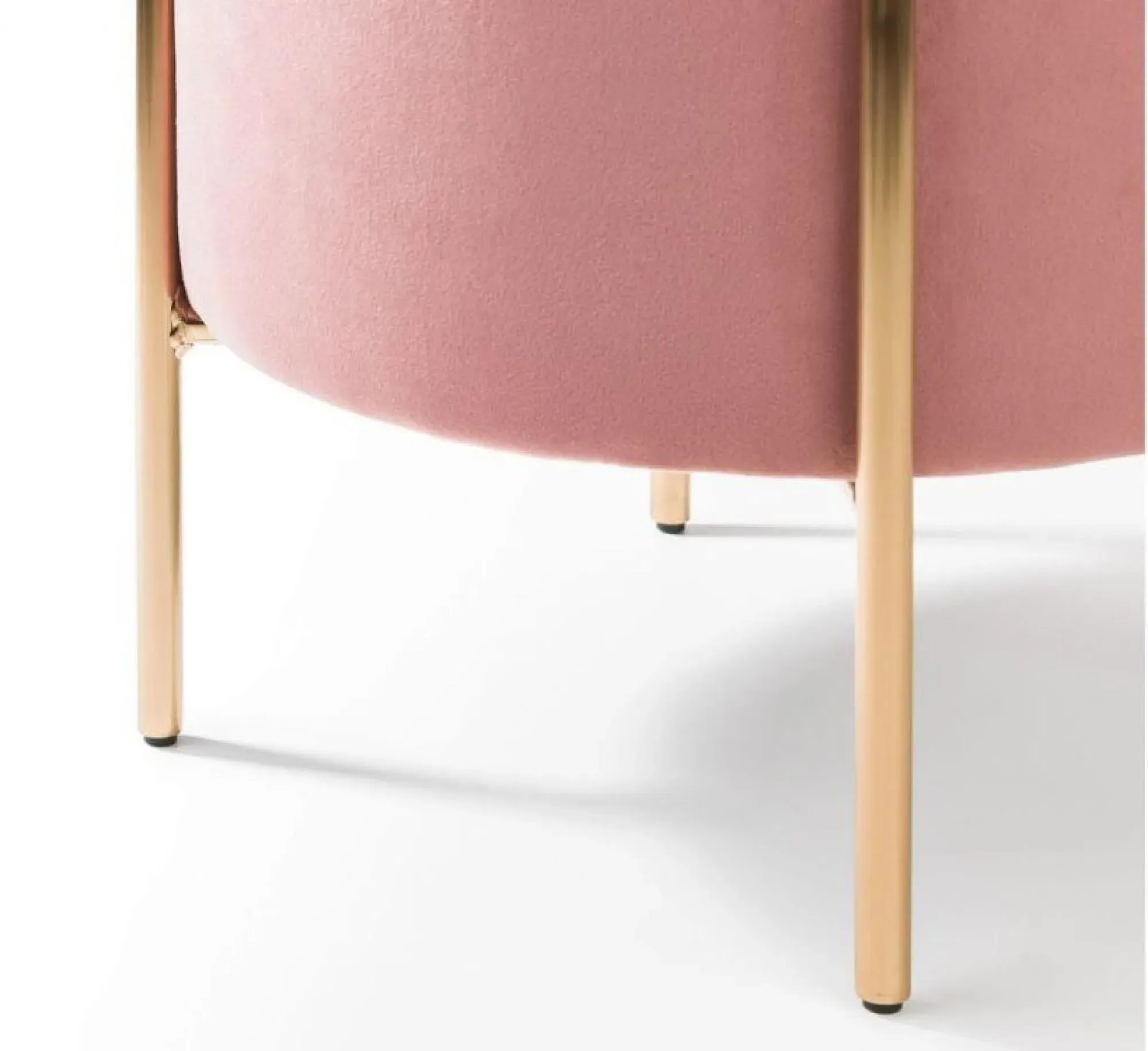 Harrogate Round Upholstered Stool - Pink, Velvet