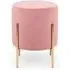 Harrogate Round Upholstered Stool - Pink, Velvet