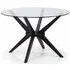 Hayden 4-Seater Round Dining Table - Black, Glass