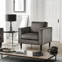 Hayward Armchair - Grey, Velvet
