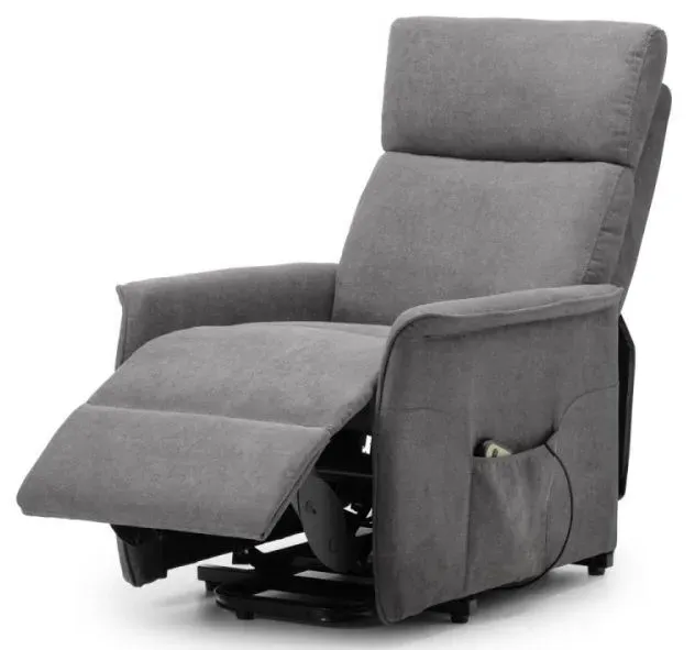 Helena Fabric Recliner Armchair - Grey, Velvet