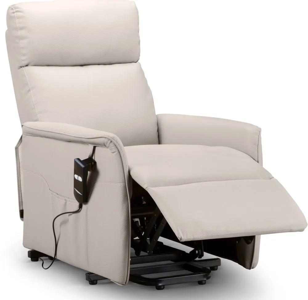 Helena Reclining Chair - Pebble Grey, Faux Leather