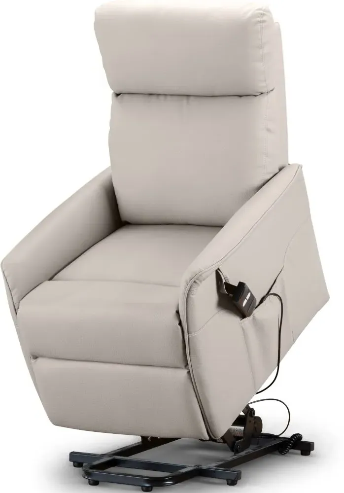 Helena Reclining Chair - Pebble Grey, Faux Leather