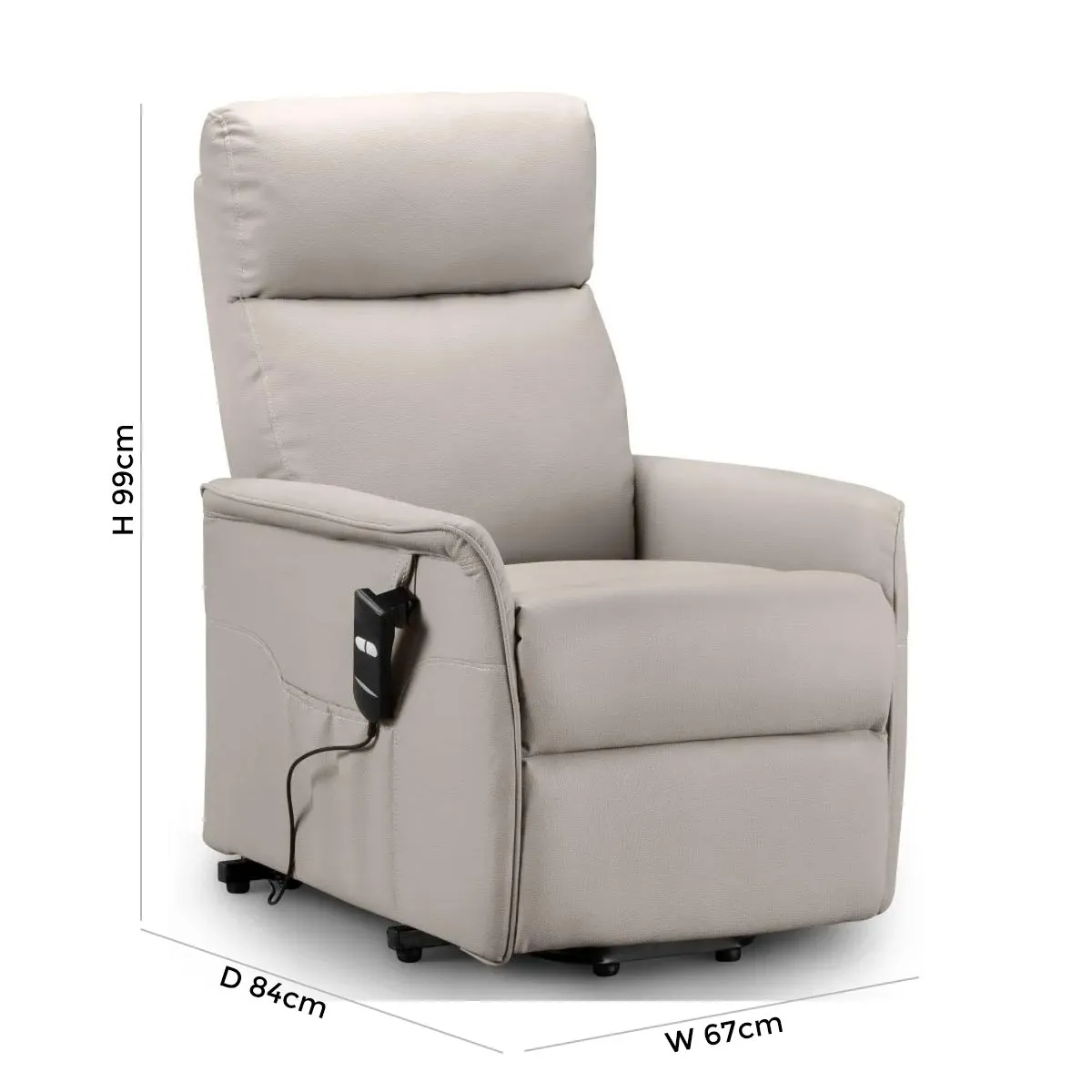 Helena Reclining Chair - Pebble Grey, Faux Leather