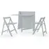 Helsinki Compact Dining Set with 2 Folding Chairs - Light Grey