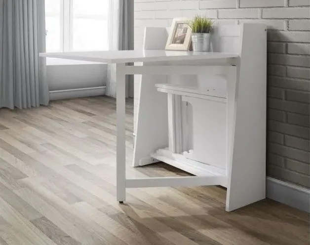 Helsinki Compact Dining Set with 2 Folding Chairs - White