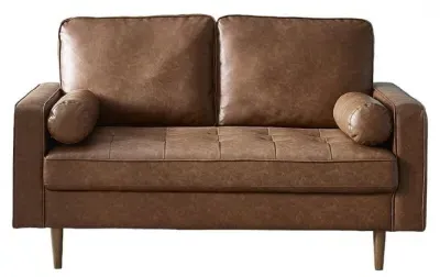 Henley 2-Seater Sofa - Brown, Faux Leather