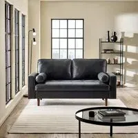 Henley 3-Seater Sofa - Black, Faux Leather