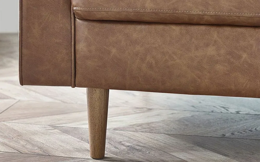 Henley 3-Seater Sofa - Brown, Faux Leather