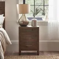 Heritage 3 Drawer Bedside Cabinet - Distressed, Reclaimed Pine