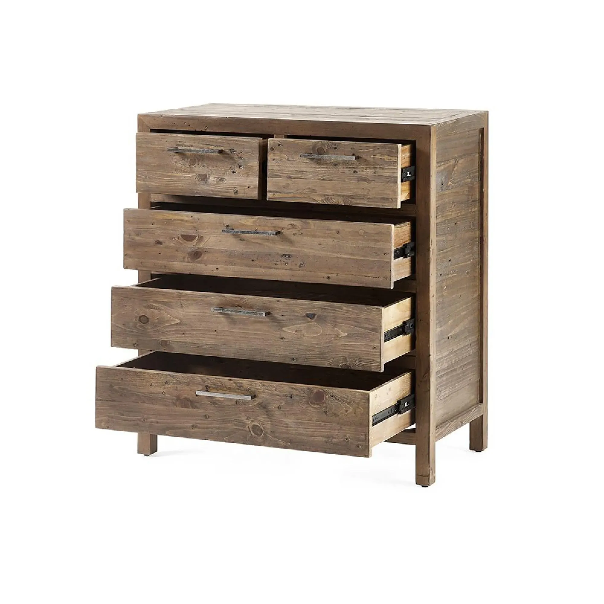 Heritage 3+2 Drawer Chest - Distressed, Reclaimed Pine