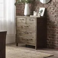 Heritage 3+2 Drawer Chest - Distressed, Reclaimed Pine