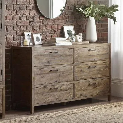 Heritage 6 Drawer Wide Chest - Reclaimed Pine