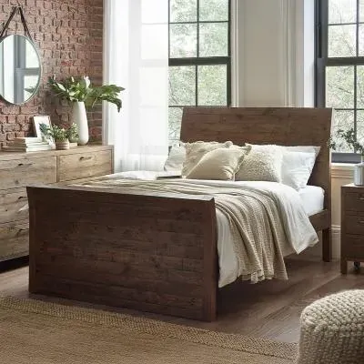 Heritage Reclaimed Pine Double Bed - Distressed image
