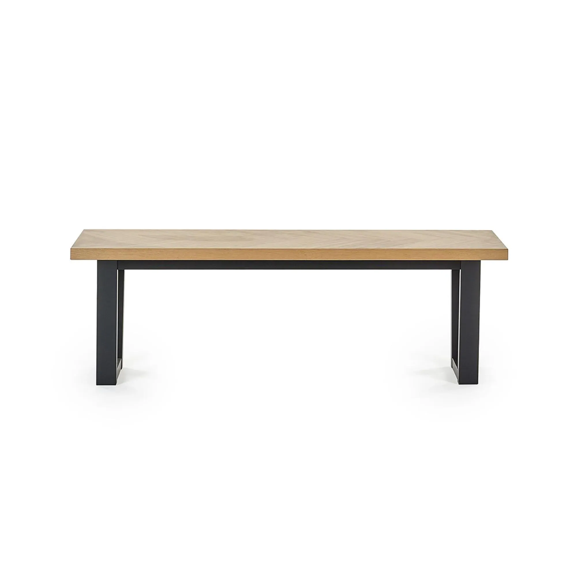 Hilton Herringbone Dining Bench - Black, Oak