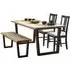 Hilton Herringbone Dining Set with 2 Chairs & Bench - Black, Oak