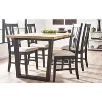 Hilton Oak Herringbone 6-Seater Dining Table - Black