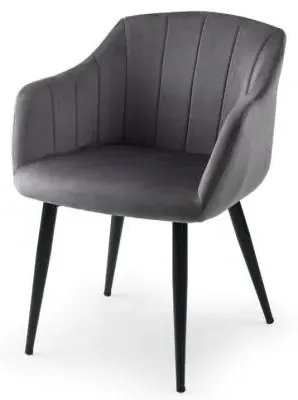 Hobart Fabric Dining Armchair Set of 2 - Grey image