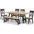 Hockley 6 Seater Dining Set with 4 Chairs and Bench - Black, Oak