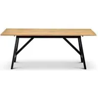 Hockley 6 Seater Dining Table - Black, Oak