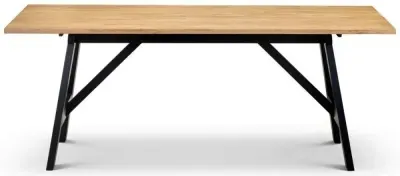 Hockley 6 Seater Dining Table - Black, Oak image