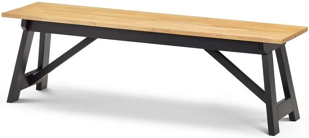 Hockley Dining Bench - Black, Oak