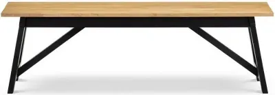 Hockley Dining Bench - Black, Oak image